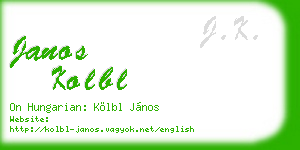 janos kolbl business card